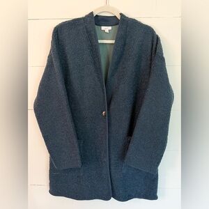 NWOT Pure Jill Blue Fleece Cardigan Size L